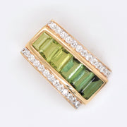 Pyramid Peridot Green Tourmaline Pendant