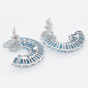 Circle Blue Topaz Double layer earrings