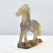 1.17 Kg Agate Horse Hand Carved Sculpture Figurine