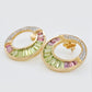Cleopatra Peridot Pink Tourmaline Stud Earrings