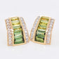 Pyramid Peridot Green Tourmaline Earrings