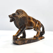 1.53 Kg Natural Tiger's Eye Hand-Carved Lion Sculpture Figurine