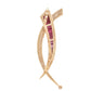 Sword Pink Tourmaline Pendant Brooch