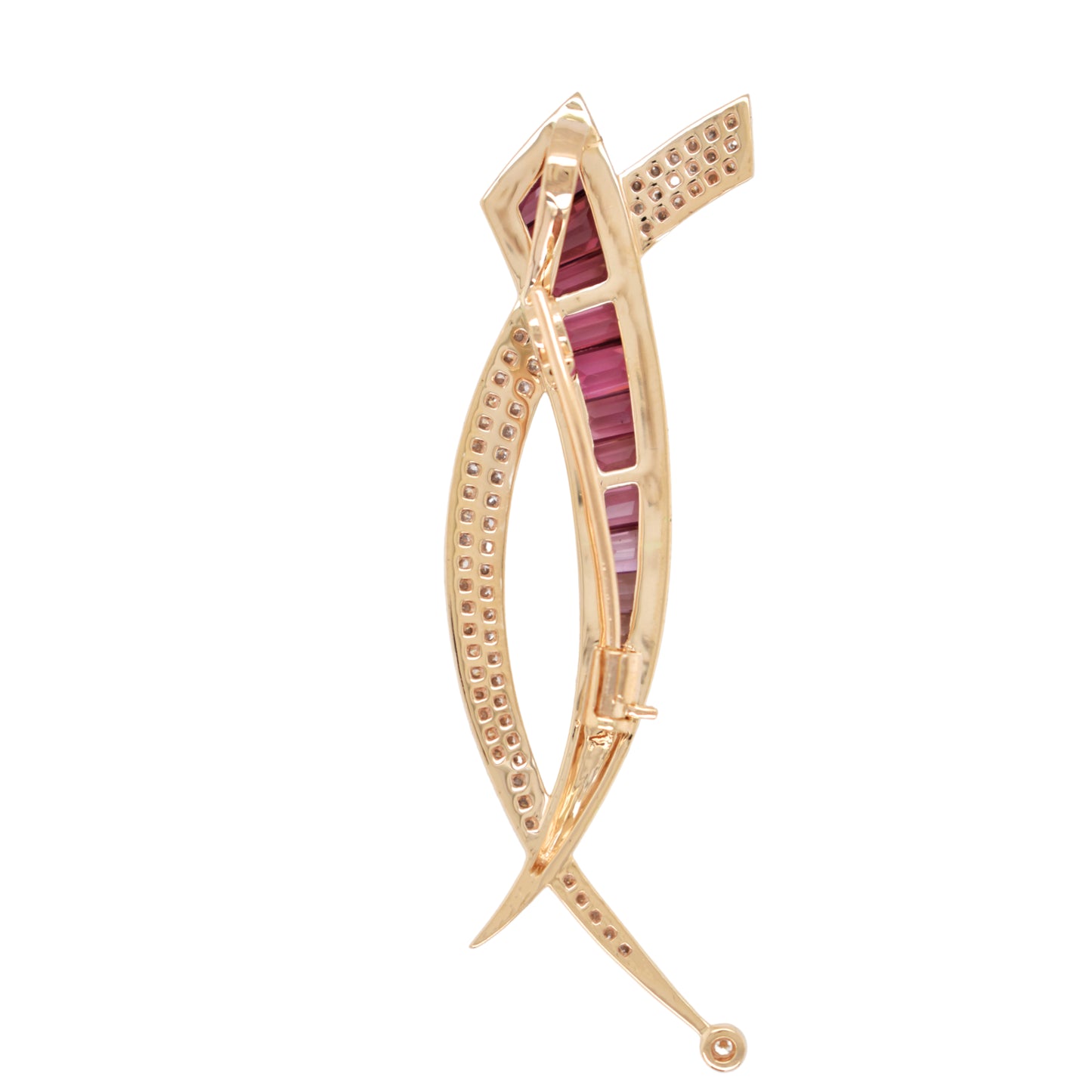 Sword Pink Tourmaline Pendant Brooch