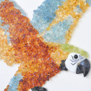 Macaw Bird Aquamarine Citrine Peridot Tourmaline Pearl Gemstone Wall Painting