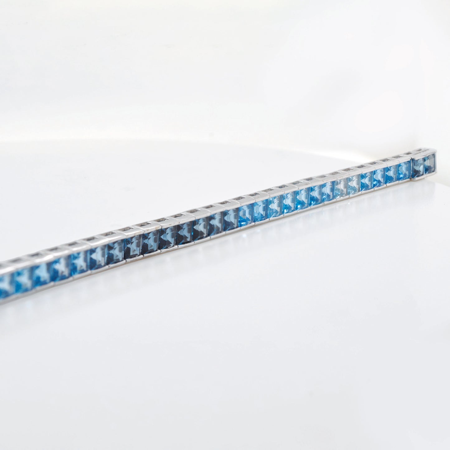 Tennis Bracelet - Blue Topaz Square Edition