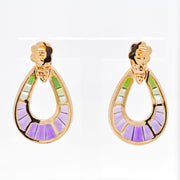 Doorknocker Amethyst Green Tourmaline Earring