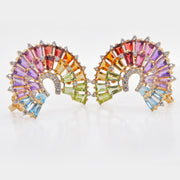 Rainbow Orbit Diamond Earrings