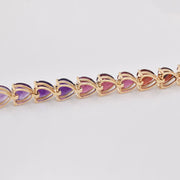 Rainbow Tennis Heart Bracelet