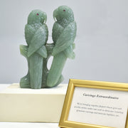 1.04 Kg Natural Aventurine Love Birds Hand-Carved Sculpture Figurine Home Decor