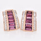 Pyramid Rhodolite Earrings