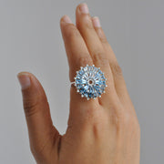 Orbit Blue Topaz Diamond Ring