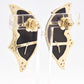 Handgeschnitzte Achat-Schmetterlings-Diamant-Ohrstecker aus 18 Karat Gold