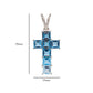Linear Blue Topaz Cross Pendant
