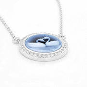 Cameo Swan Couple Diamond Pendant