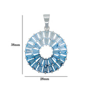 Circle Blue Topaz Double Layer Set