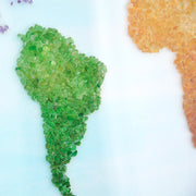 World Map Amethyst Emerald Peridot Aquamarine Rhodolite Citrine Wall Painting