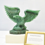 Hand-Carved Natural Green Aventurine Eagle Sculpture