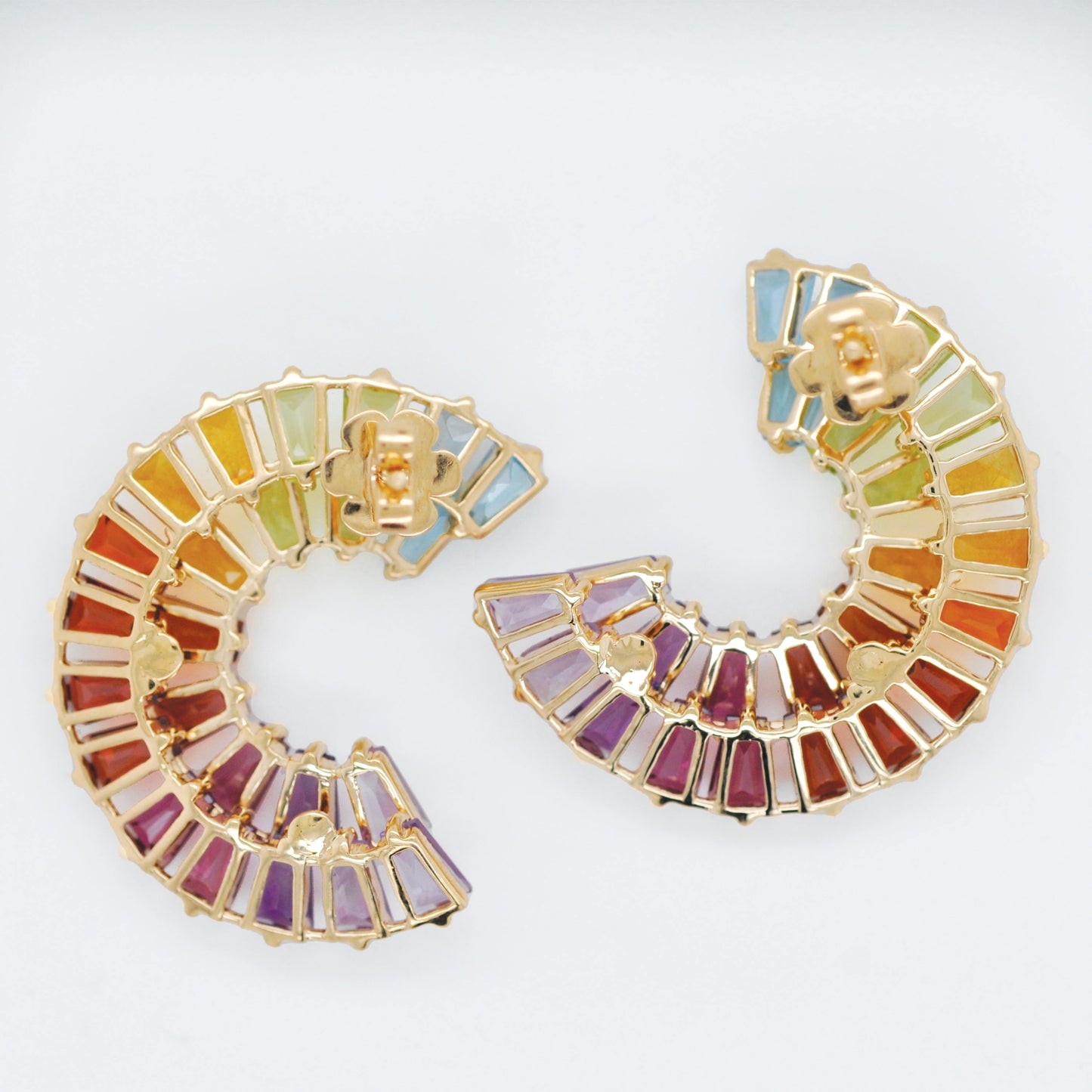 Circle Rainbow Double Layer Stud Earrings
