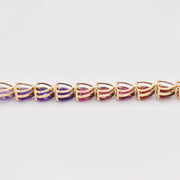 Rainbow Tennis Heart Bracelet