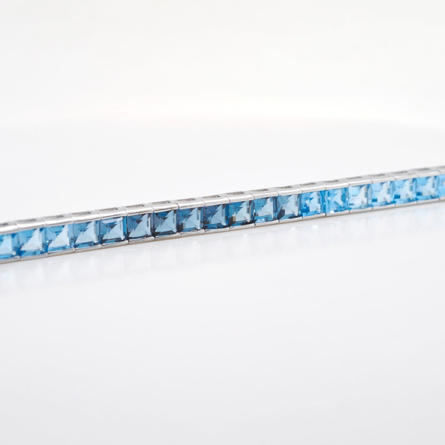 Tennis Bracelet - Blue Topaz Square Edition