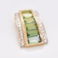 Pyramid Peridot Green Tourmaline Pendant