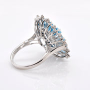 Orbit Blue Topaz Diamond Ring