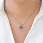 Linear Blue Topaz Cross Pendant