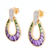 Doorknocker Amethyst Green Tourmaline Earring