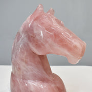 5.25 Kg Rose Quartz Horse Hand-Carved Sculpture Figurine