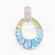 Doorknocker Blue Topaz Peridot Pendant