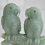 1.04 Kg Natural Aventurine Love Birds Hand-Carved Sculpture Figurine Home Decor