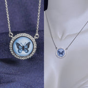 Cameo Butterfly Diamond Pendant
