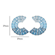 Circle Blue Topaz Double Layer Set