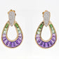 Doorknocker Amethyst Green Tourmaline Earring