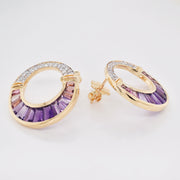 Cleopatra Amethyst and Pink Tourmaline Earrings