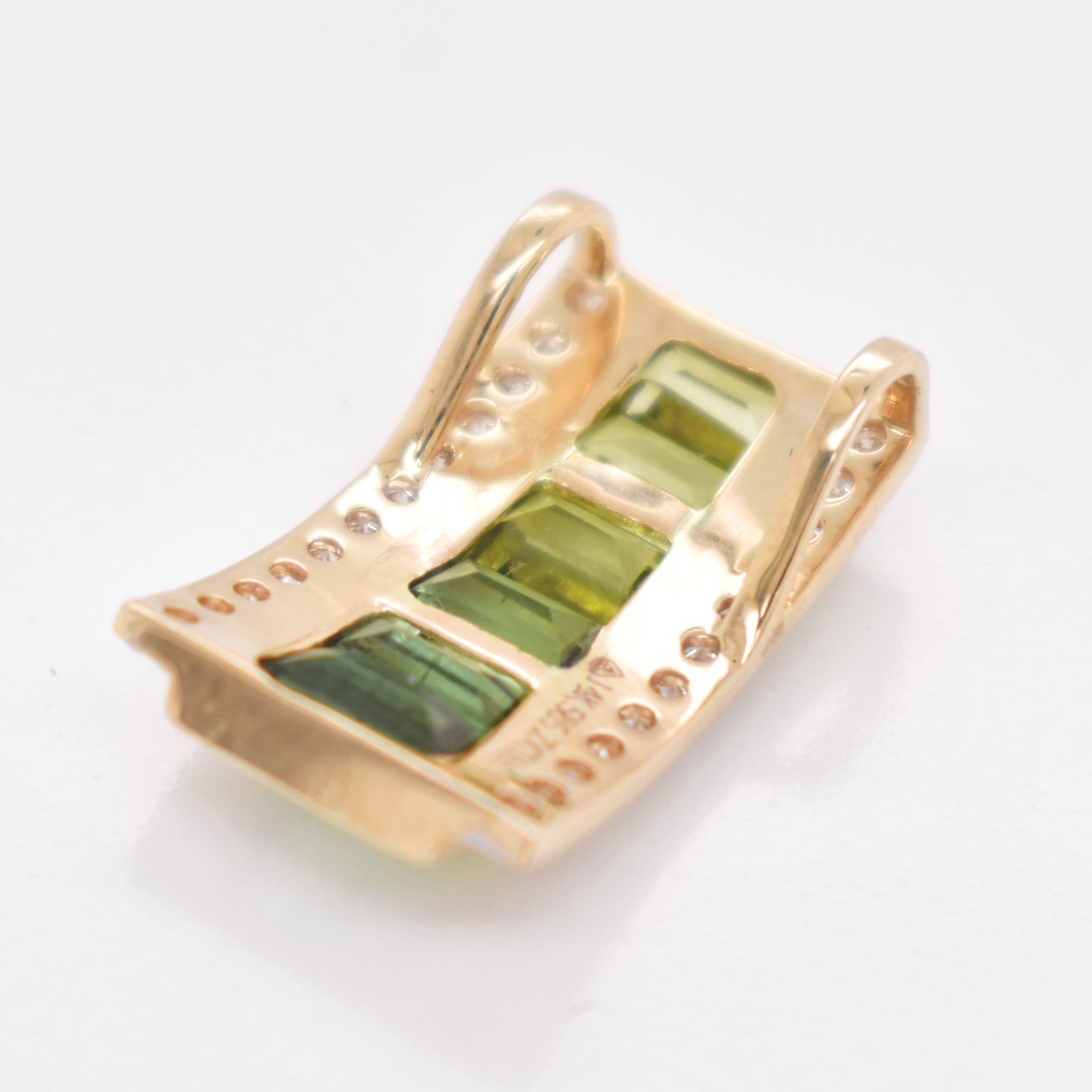 Pyramid Peridot Green Tourmaline Pendant