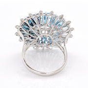 Orbit Blue Topaz Diamond Ring