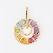 Circle Rainbow Tapered Baguette Pendant