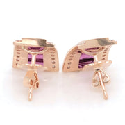 Pyramid Rhodolite Earrings