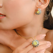 Circle Peridot & Blue Topaz Ferris Wheel Set