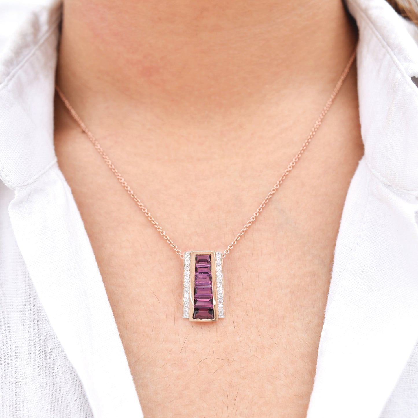 Rhodolite Pyramid Pendant