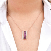 Pyramid Rhodolite Pendant