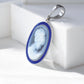 Cameo Lady Blue Enamel Pendant