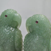 1.04 Kg Natural Aventurine Love Birds Hand-Carved Sculpture Figurine Home Decor