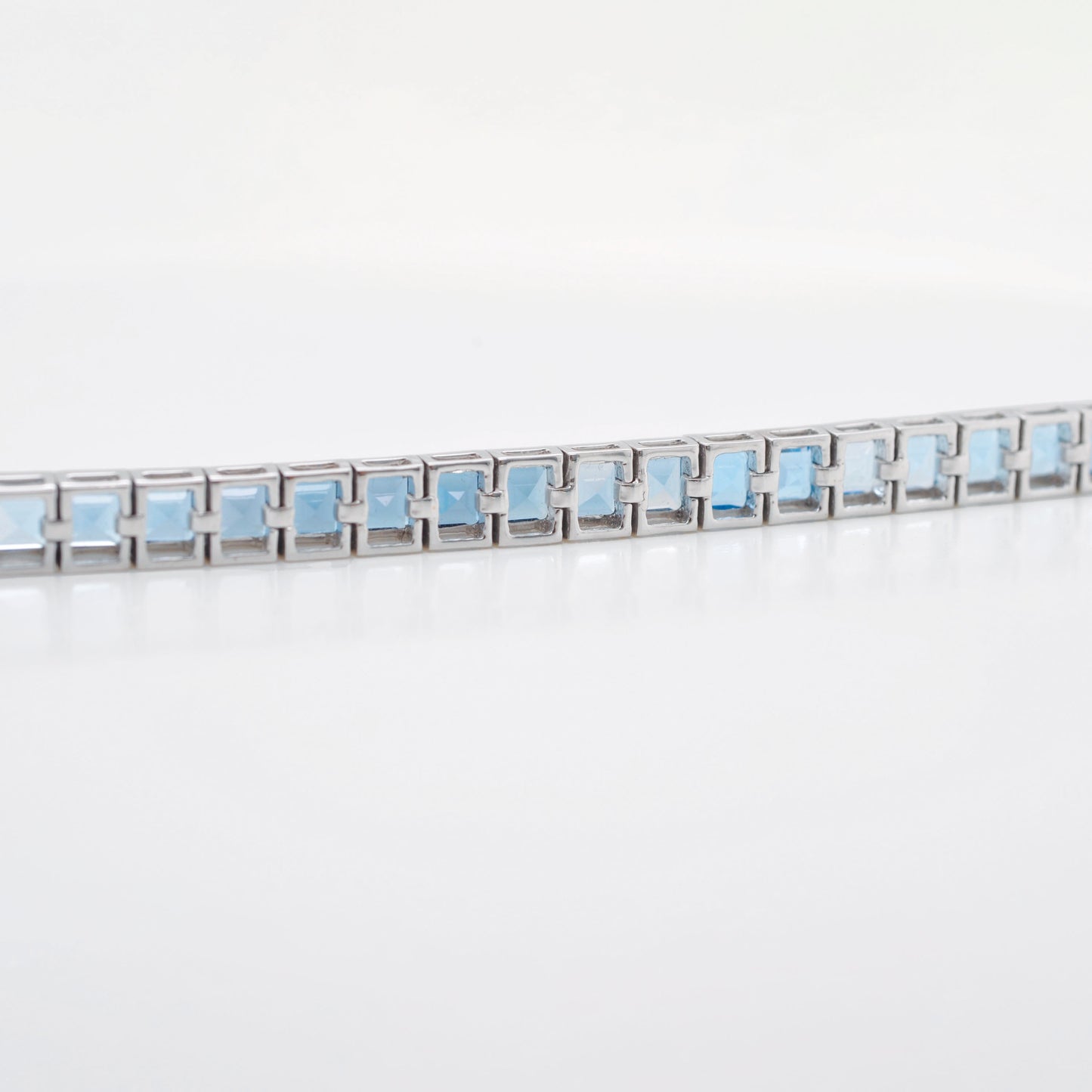 Tennis Bracelet - Blue Topaz Square Edition