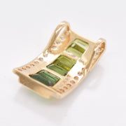 Pyramid Peridot Green Tourmaline Set