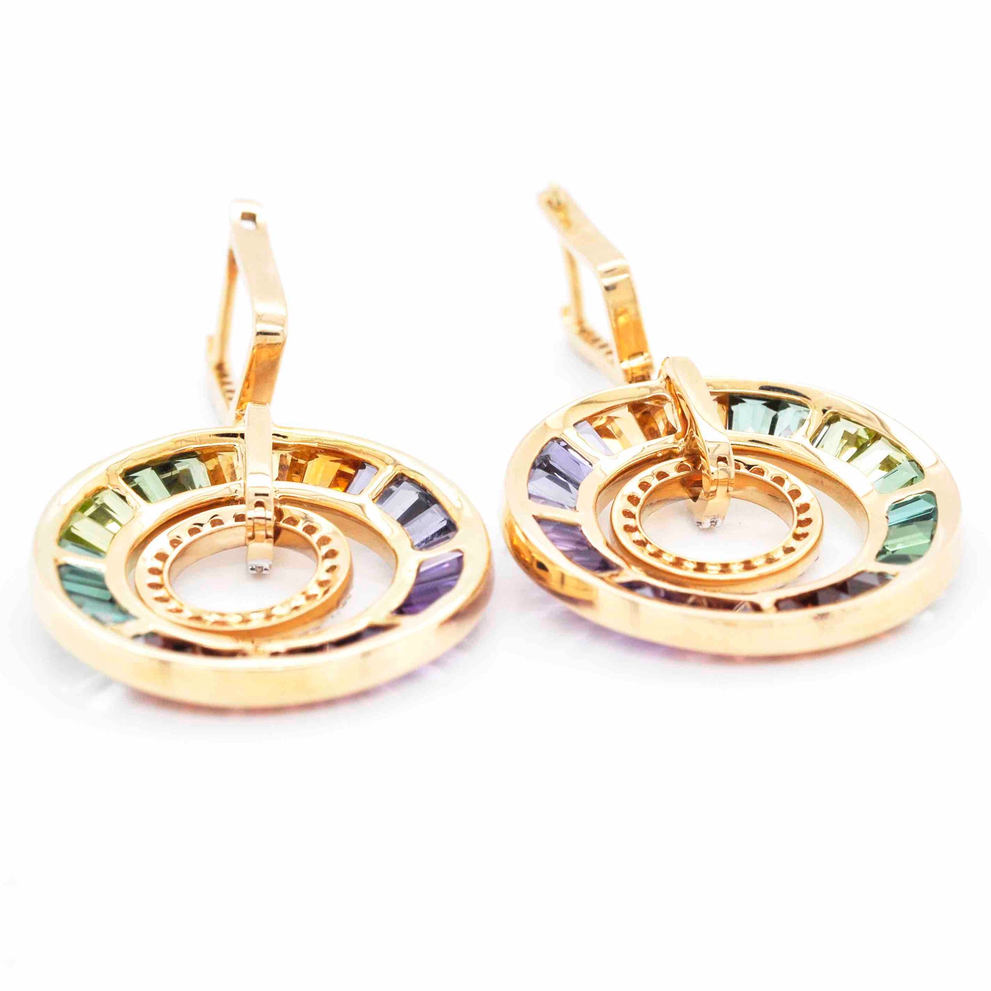 diamond circle drop earrings
