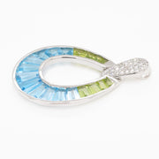 Doorknocker Blue Topaz Peridot Pendant