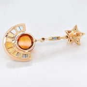 Twilight Citrine Topaz Sapphire Dangle Earrings